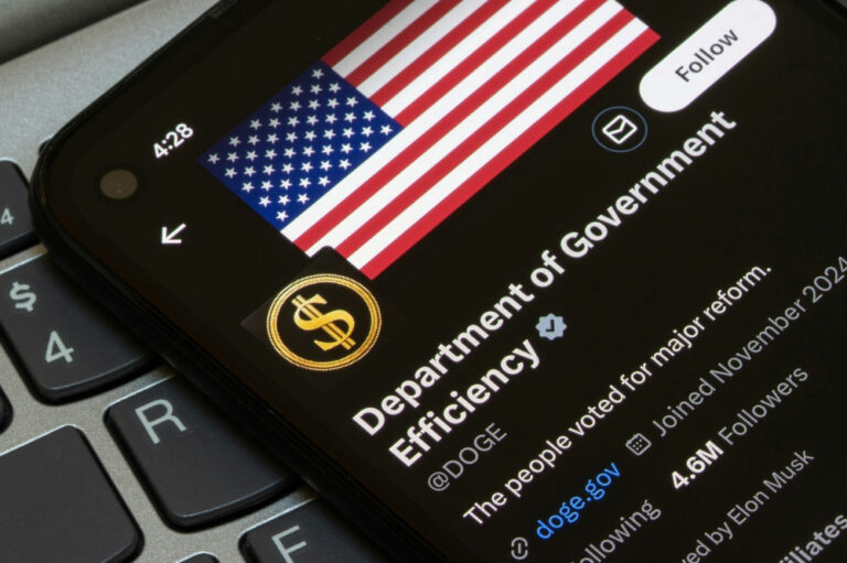 Smartphone showing social media profile Department of Government Efficiency